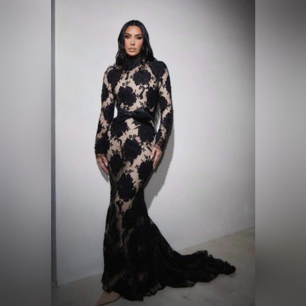 Kim K Sheer Lace Maxi Dress